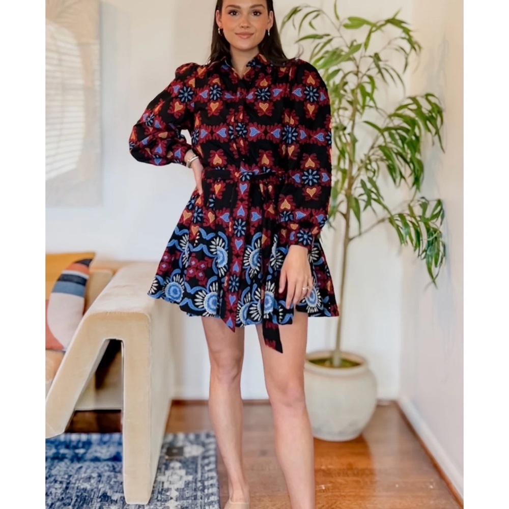 Ciebon Midnight Fiesta Embroidered cotton minidress